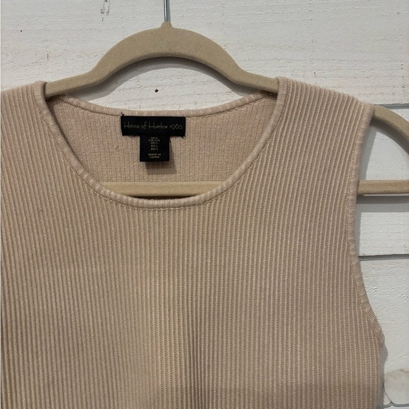 House of Harlow 1960 Tan Ribbed Crop Tank Top - Picture 3 of 9